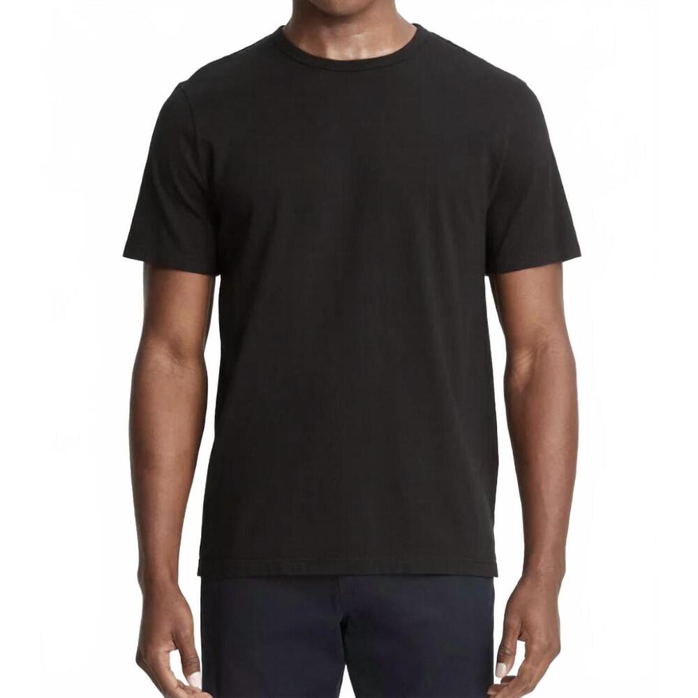 NEW VINCE garment dye short sleeve crew t-shirt in true black